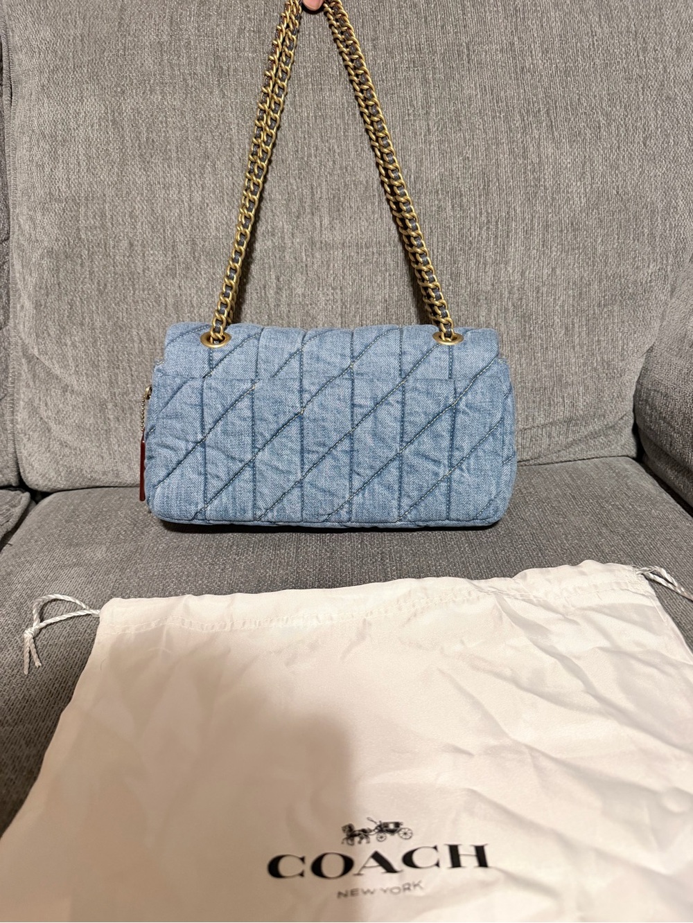 Coach quilted tabby 26 in denim blue - Picture 5 of 11